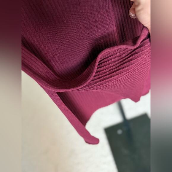 New Steele Maria Ribbed Wide Leg High Rise Trouser Pants in Burgundy Women’s S - Picture 4 of 6